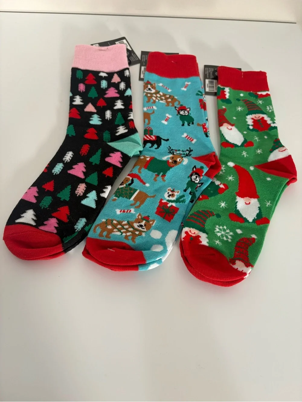 Christmas Crew Socks - Santa Paws & Holiday Trees